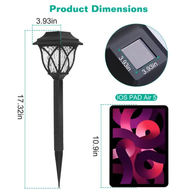 Solar Powered Wooden Stake Outdoor Decorative Landscape Light
