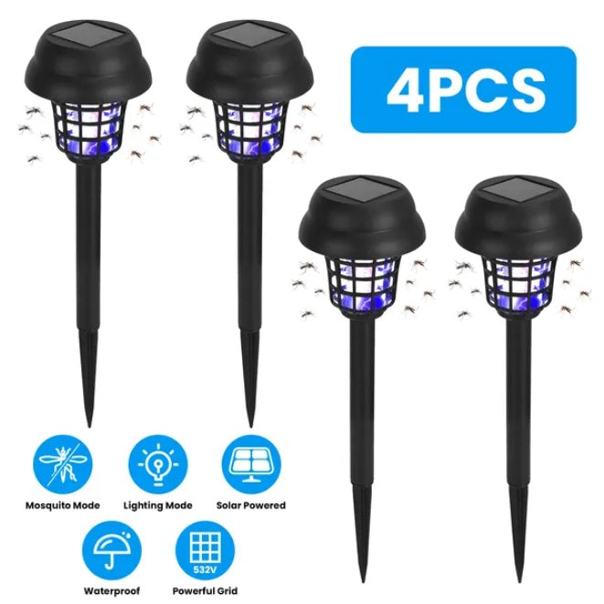 Solar Powered Wooden Stake Outdoor Decorative Landscape Light