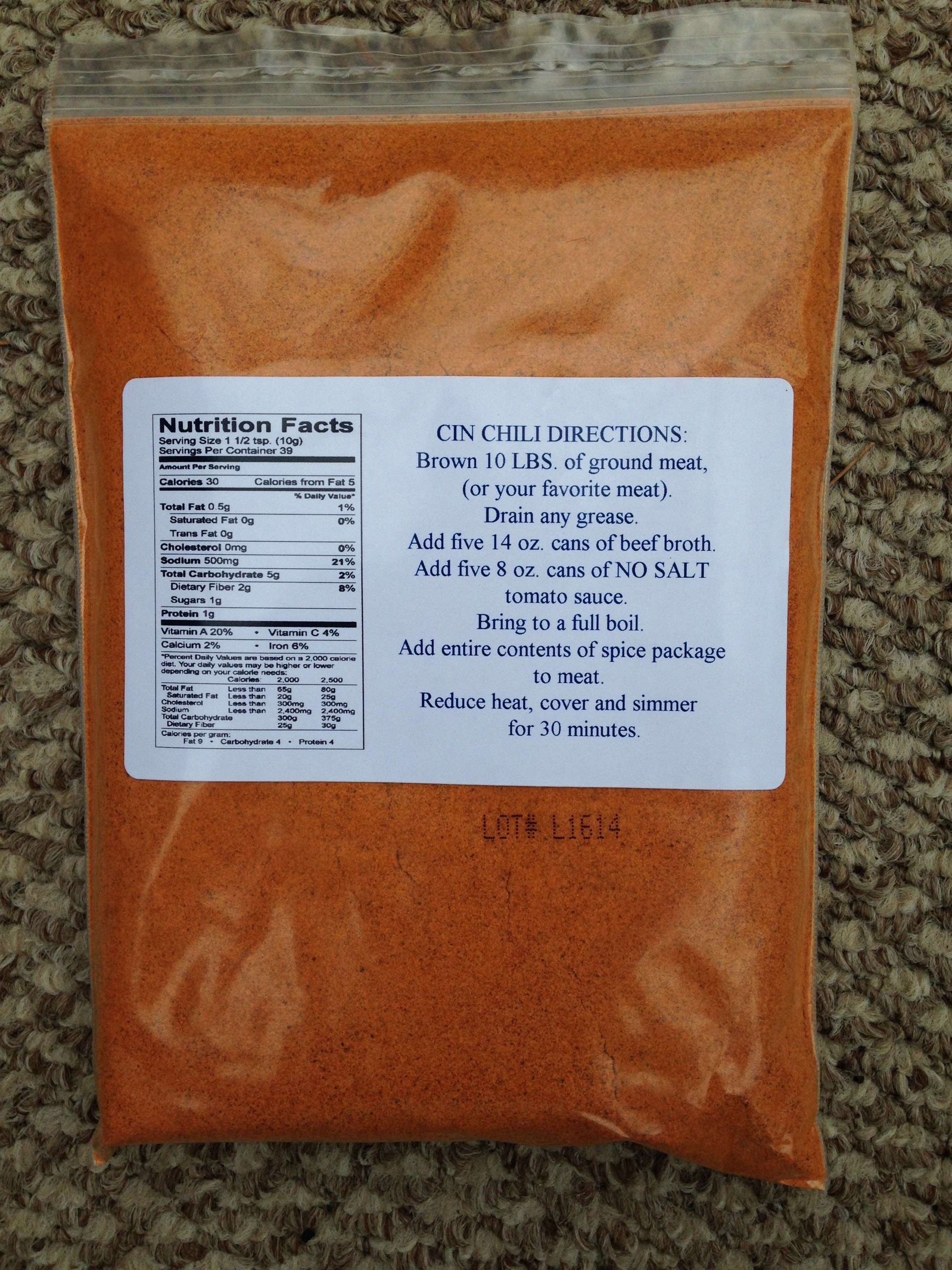 CIN CHILI MIX BULK 13.75 OZ.