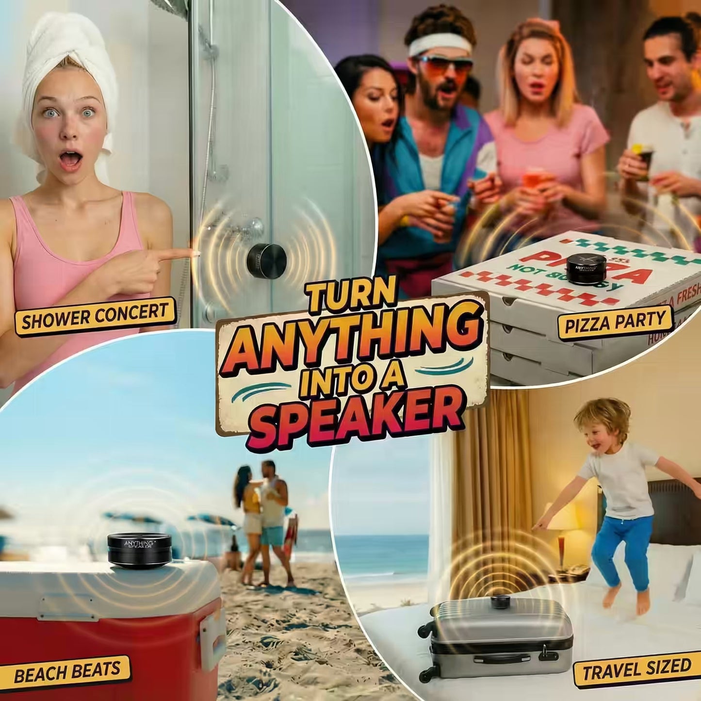 Turn Anything Into A Speaker! Bluetooth, Portable, Vibration-Powered Sound