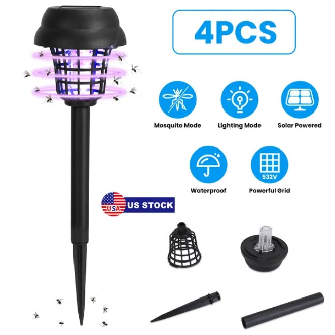 Solar Powered Wooden Stake Outdoor Decorative Landscape Light