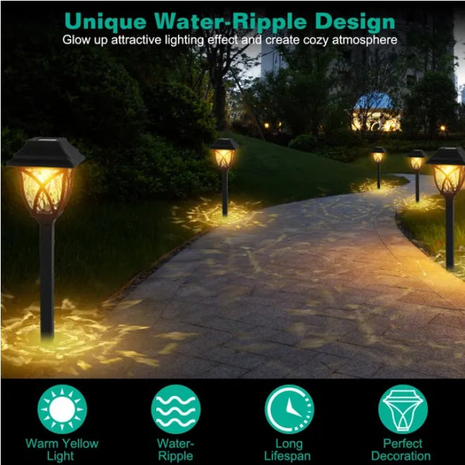 Solar Powered Wooden Stake Outdoor Decorative Landscape Light